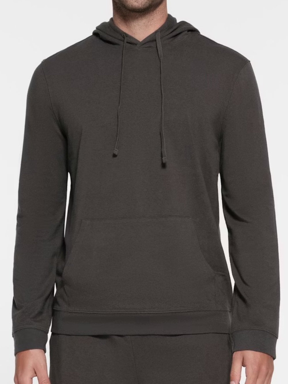 SKIMS Mens Jersey Lounge Hoodie Ash Gray Pullover Soft Minimalist Essentials
